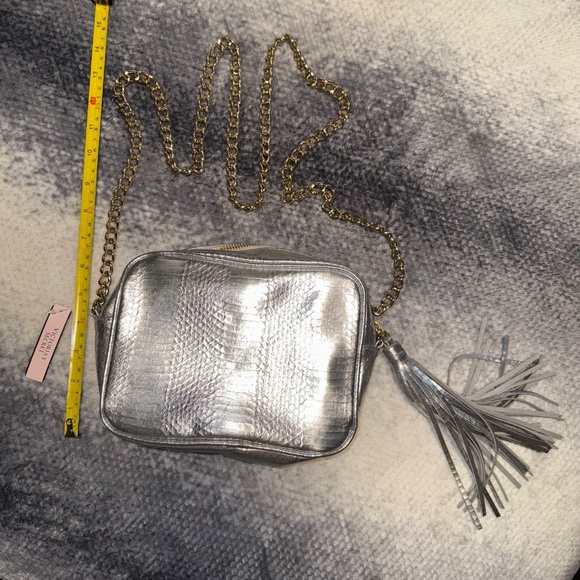 Victoria's Secret VS Metallic Silver Crossbody Purse Bag NWT - Picture 2 of 6